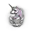 unicorn peanut tattoo design idea