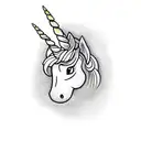 unicorn peanut tattoo design idea