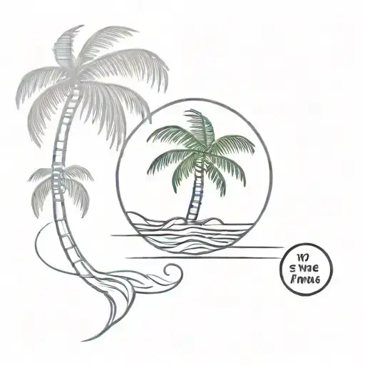 Coconut tree tattoo design idea