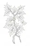 poison tree leaves falling tattoo design idea