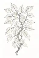 poison tree leaves falling tattoo design idea