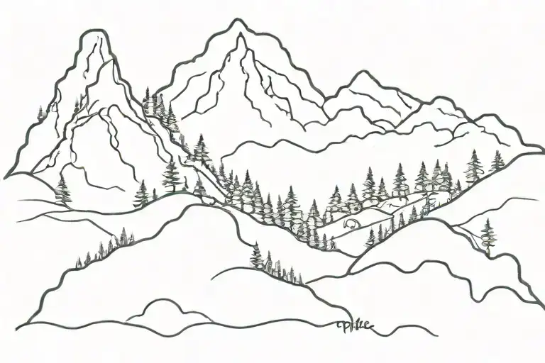 Appalachian mountains tattoo design idea