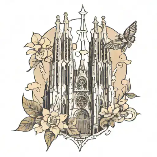 sagrada familia with saint jude  tattoo design idea