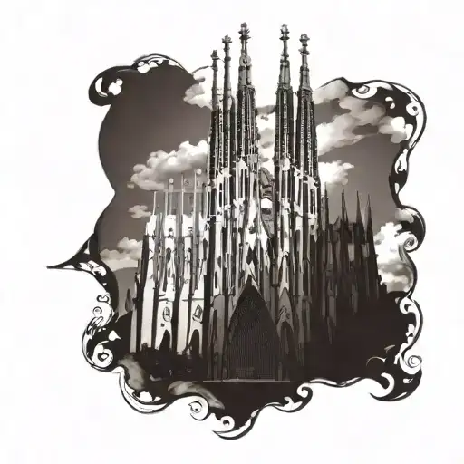 sagrada familia with saint jude  tattoo design idea