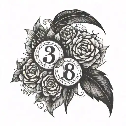 numbers 11, 18 and 30 small minimalistic sketches tattoo design idea