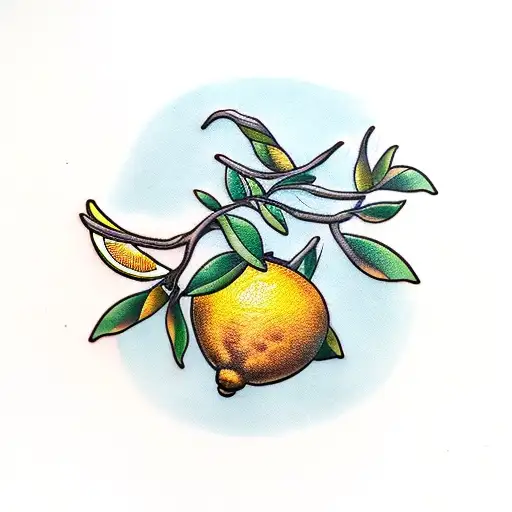 Lemon tree  tattoo design idea