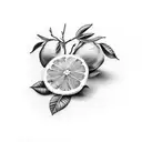 Lemon tree  tattoo design idea
