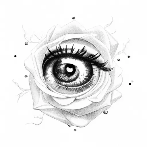 eye clock rose dice cards tattoo design idea