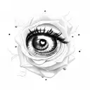 eye clock rose dice cards tattoo design idea
