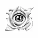 eye clock rose dice cards tattoo design idea