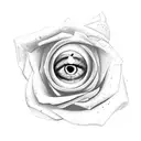 eye clock rose dice cards tattoo design idea