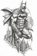 batman overlooking gotham city inside tattoo design idea