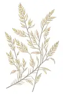 mimosa branch and wheat ears tattoo design idea