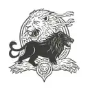 3 lions and 1 eagle tattoo design idea