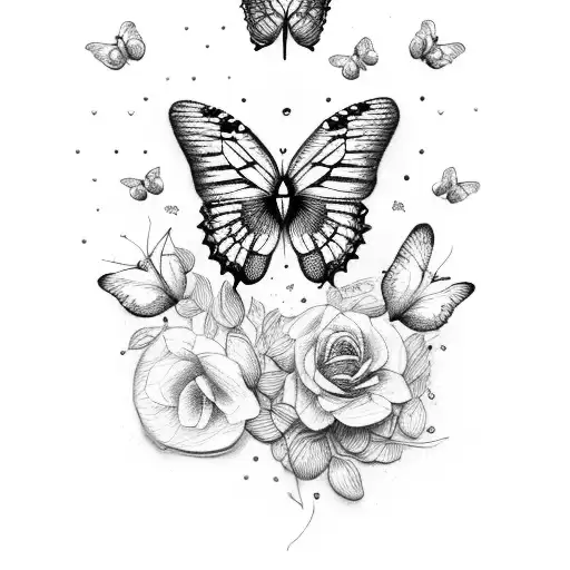 joann with butterflies  tattoo design idea