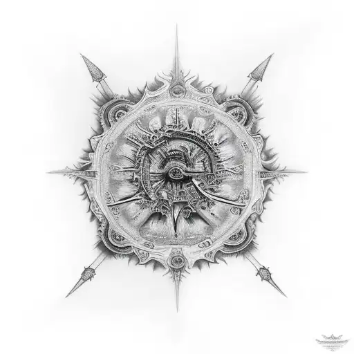 Religious sky tattoo design idea