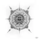 Religious sky tattoo design idea