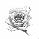 letter A with rose tattoo design idea
