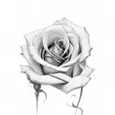 letter A with rose tattoo design idea