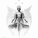 archangel saint Raphael  tattoo design idea