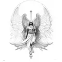 archangel saint Raphael  tattoo design idea