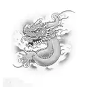 oriental dragon  tattoo design idea