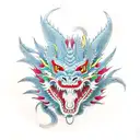 oriental dragon  tattoo design idea