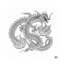 oriental dragon  tattoo design idea