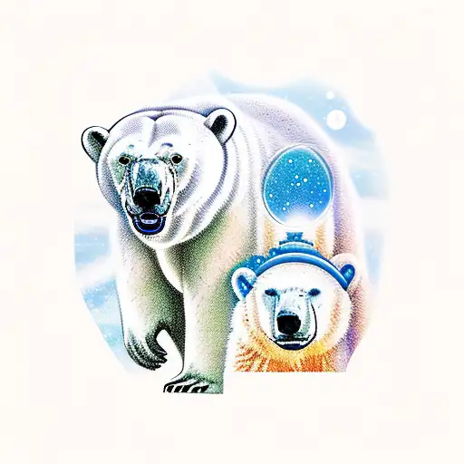 polar bear with Ullr tattoo design idea