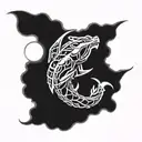 rayquaza shiny moon tattoo design idea