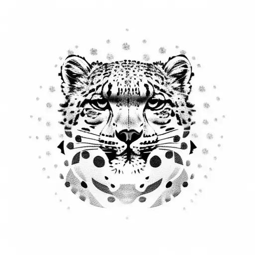 snow leopard tattoo design idea
