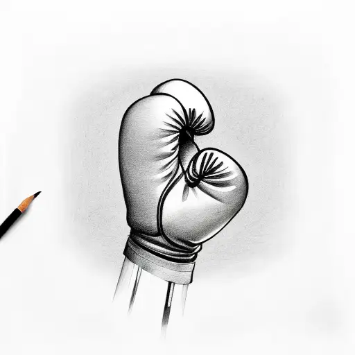 Boxing Glove holding Quill tattoo design idea
