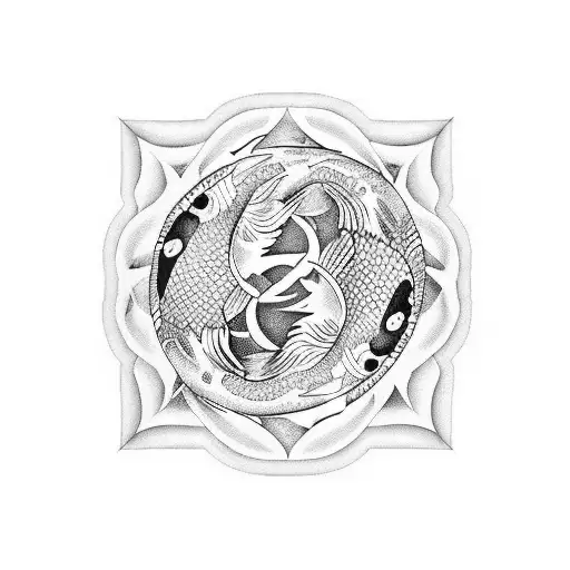 yin Yang koi tattoo design idea