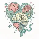 dollar sign, heart and brain and heart tattoo design idea