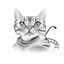 samurai cat tattoo design idea