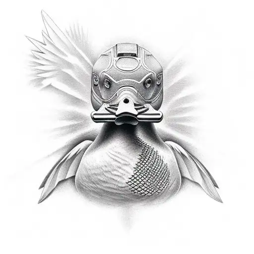 Duck ninja tattoo design idea