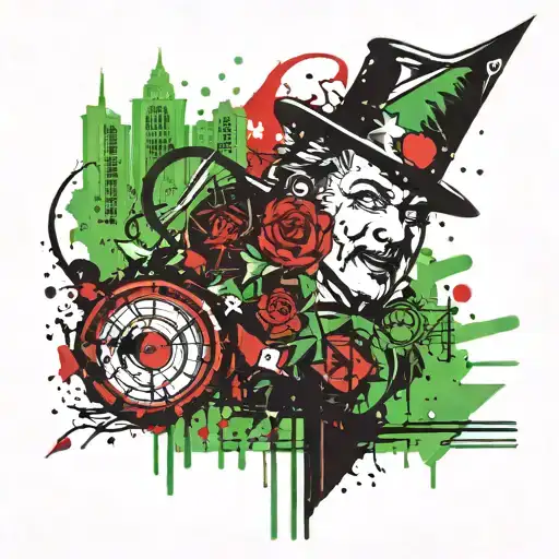 Wizard of Oz emerald city tattoo design idea