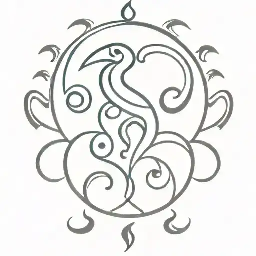 sankofa and Aya adinkra symbol tattoo design idea