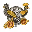 sankofa and Aya adinkra symbol tattoo design idea