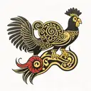 sankofa and Aya adinkra symbol tattoo design idea