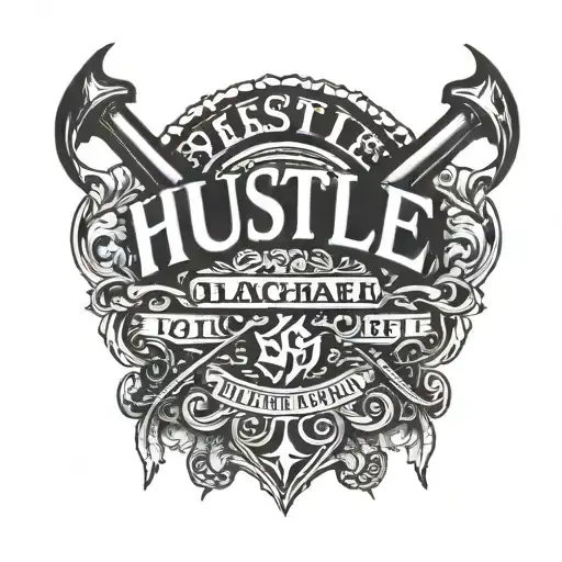 hustle hard tattoo design idea