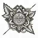 hustle hard tattoo design idea