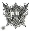 hustle hard tattoo design idea