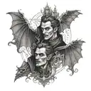 A tattoo design inspired by the story of Dracula and vampires, incorporating elements of gothic literature and mysticism tattoo design idea