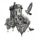 A black and grey tattoo inspired by the novels '100 Years of Solitude' and 'Pedro Paramo' tattoo design idea