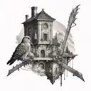 A black and grey tattoo inspired by the novels '100 Years of Solitude' and 'Pedro Paramo' tattoo design idea