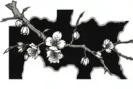 Cherry blossom branch, edgy, gothic tattoo design idea