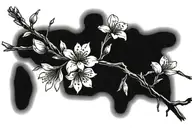 Cherry blossom branch, edgy, gothic tattoo design idea