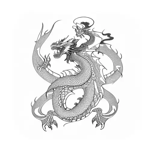 A dragon symbolizing the beauty and journey of life tattoo design idea