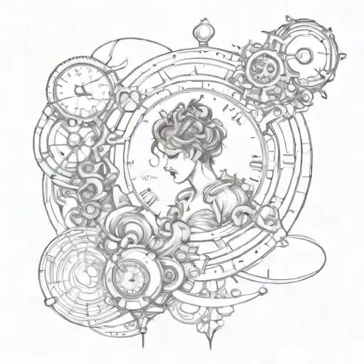 Love in dust travelling through time tattoo design idea